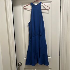 Elegant Blue Halter Dress